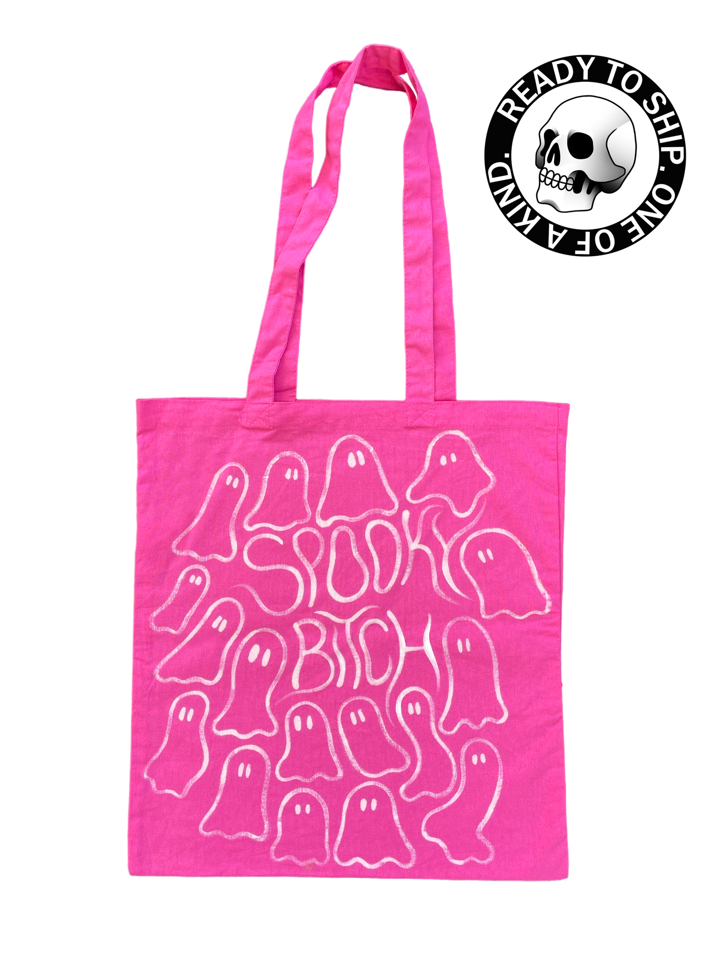 Pink Spooky bitch tote bag