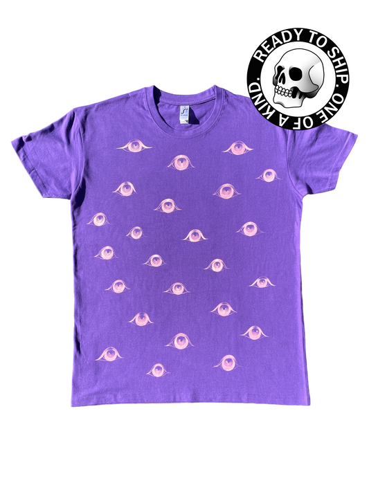 Purple spooky eyes short sleeve T-shirt