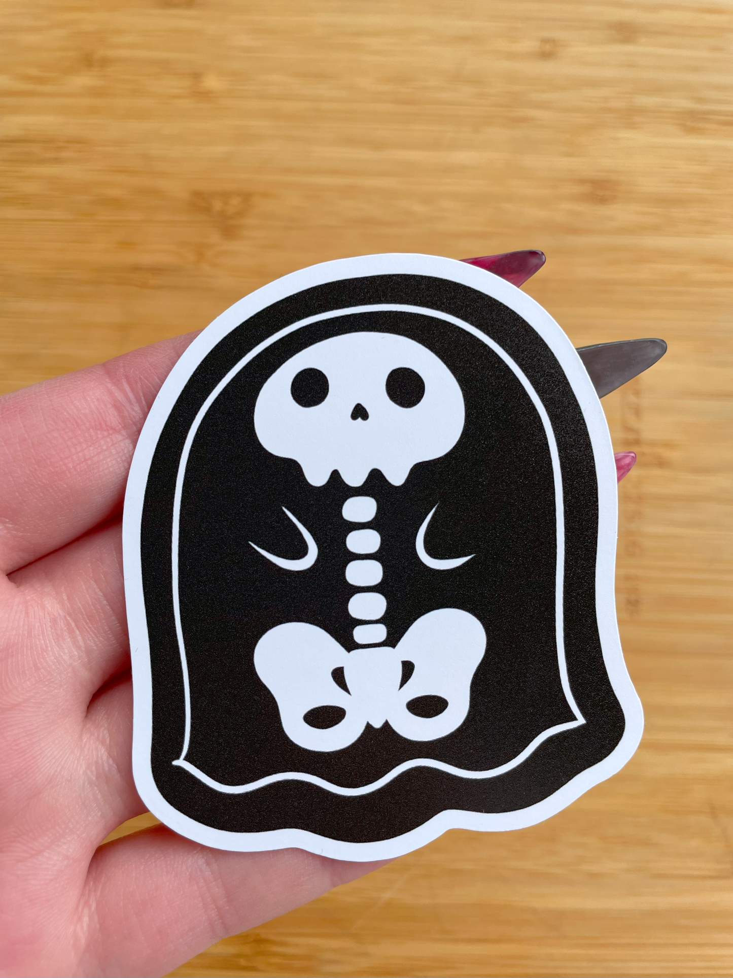 Spooky ghost die cut Matt vinyl sticker