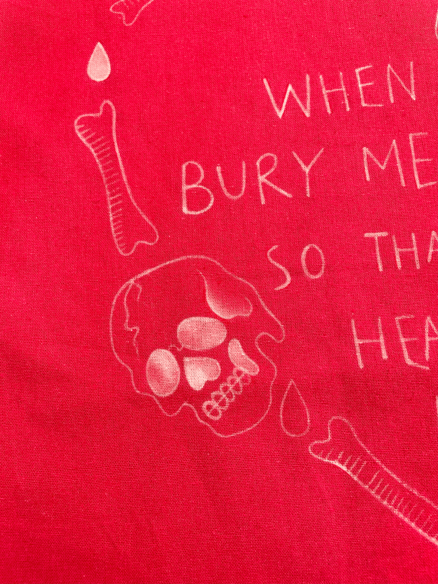 Hand painted red tote bag