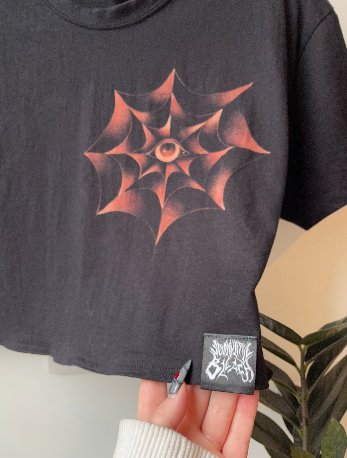 Web of Eyes crop top - One of a kind
