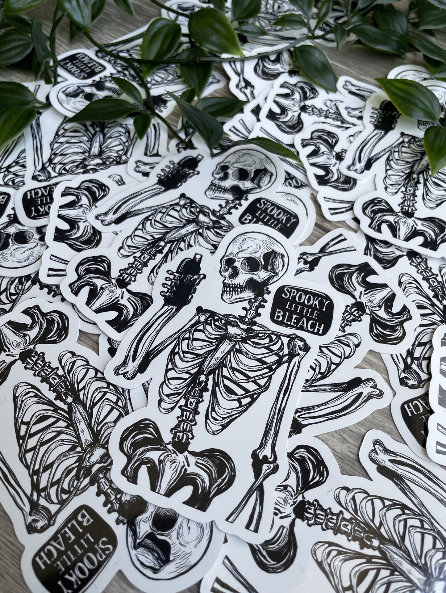 Spooky Skeleton Glossy Die cut gothic sticker - Spookylittlebleach