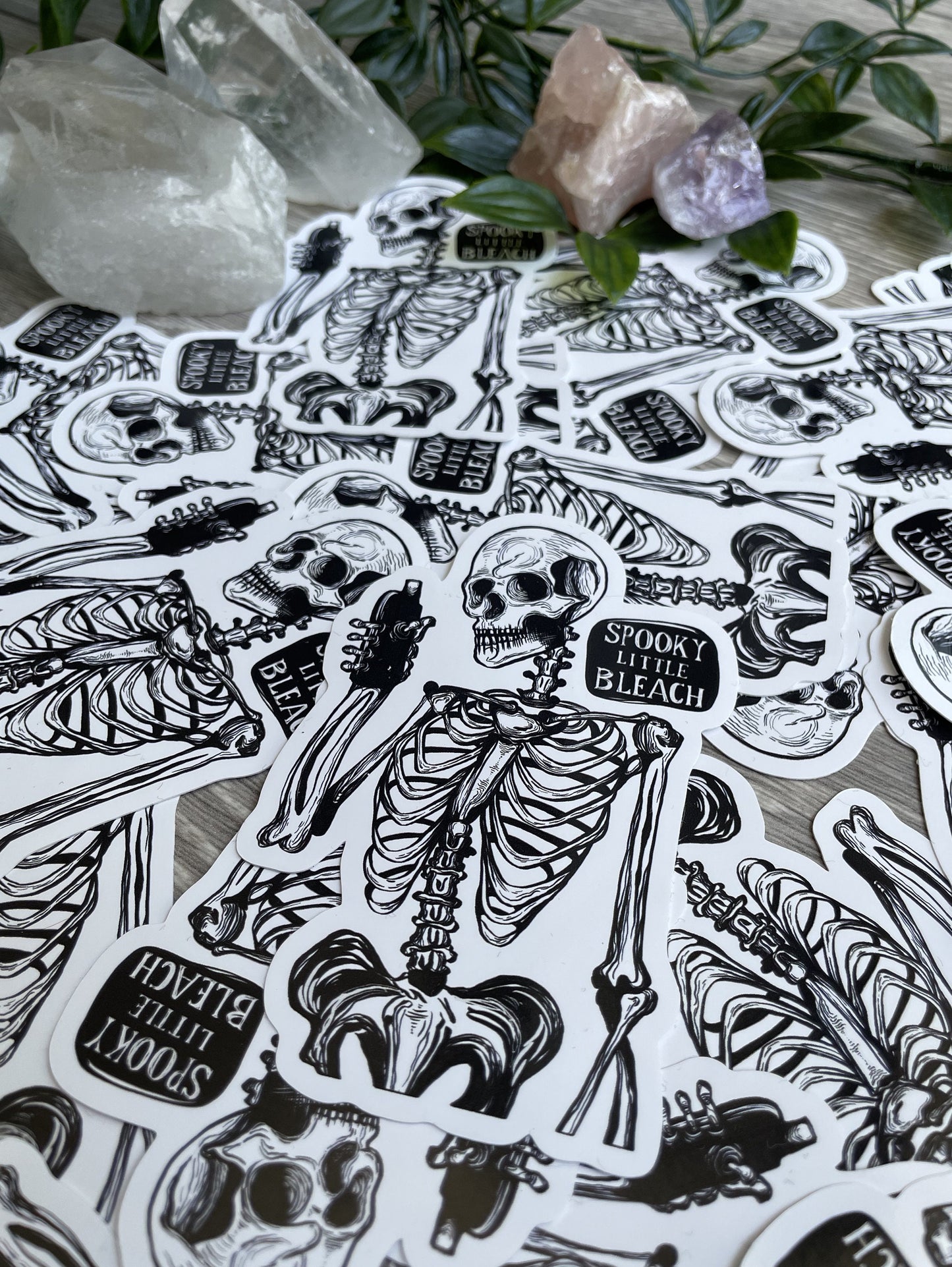 Spooky Skeleton Glossy Die cut gothic sticker - Spookylittlebleach