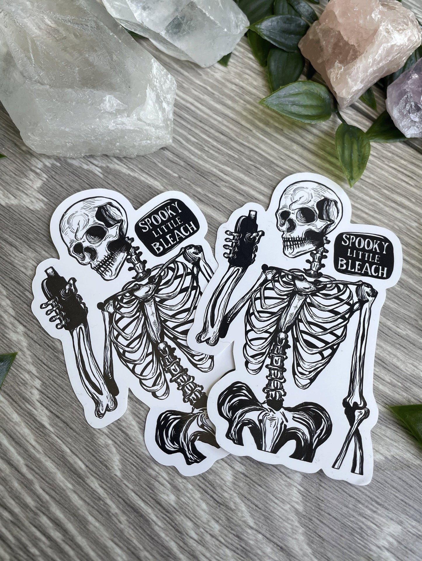Spooky Skeleton Glossy Die cut gothic sticker - Spookylittlebleach