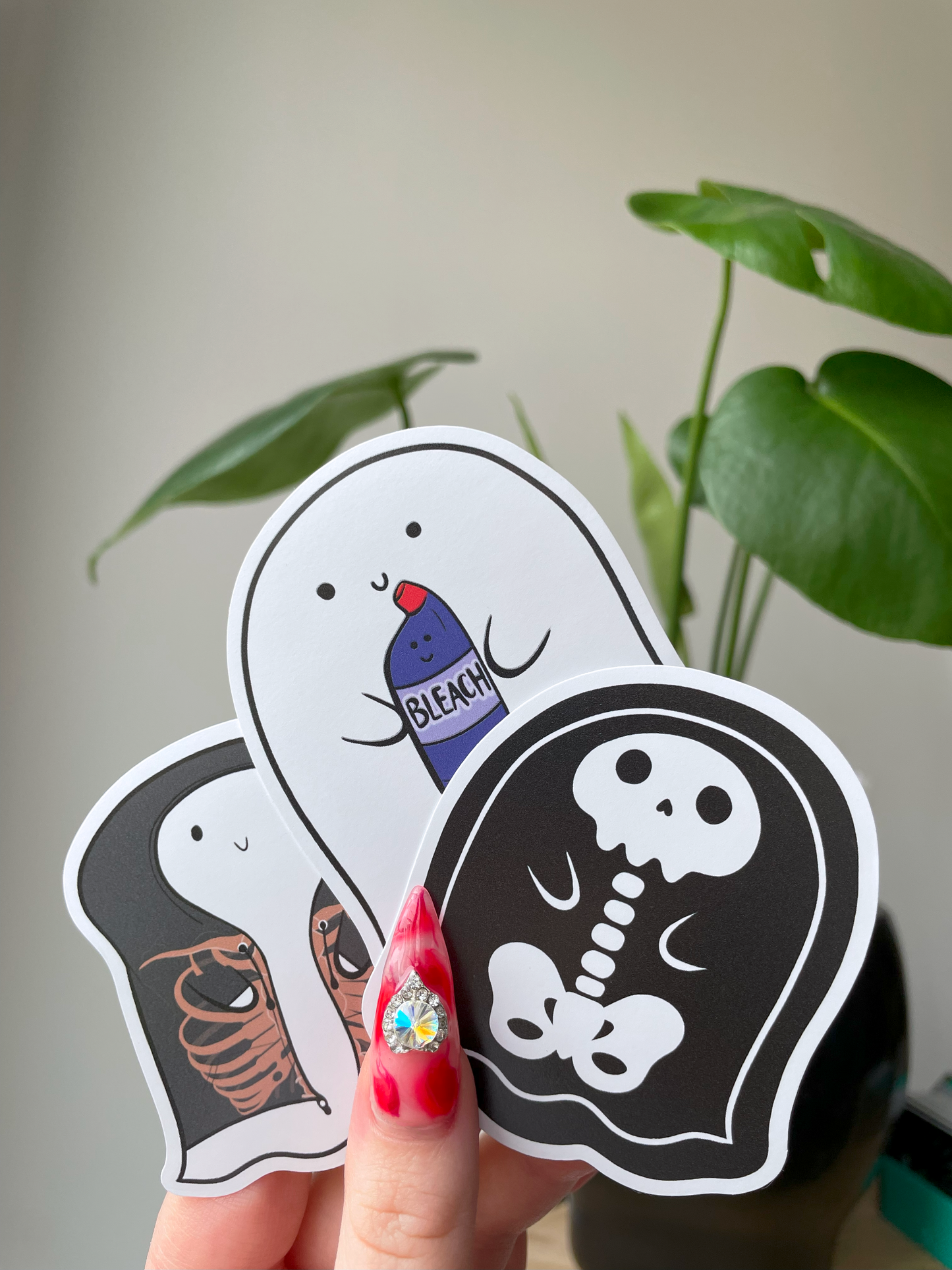 Spooky ghost stickers 3 pack