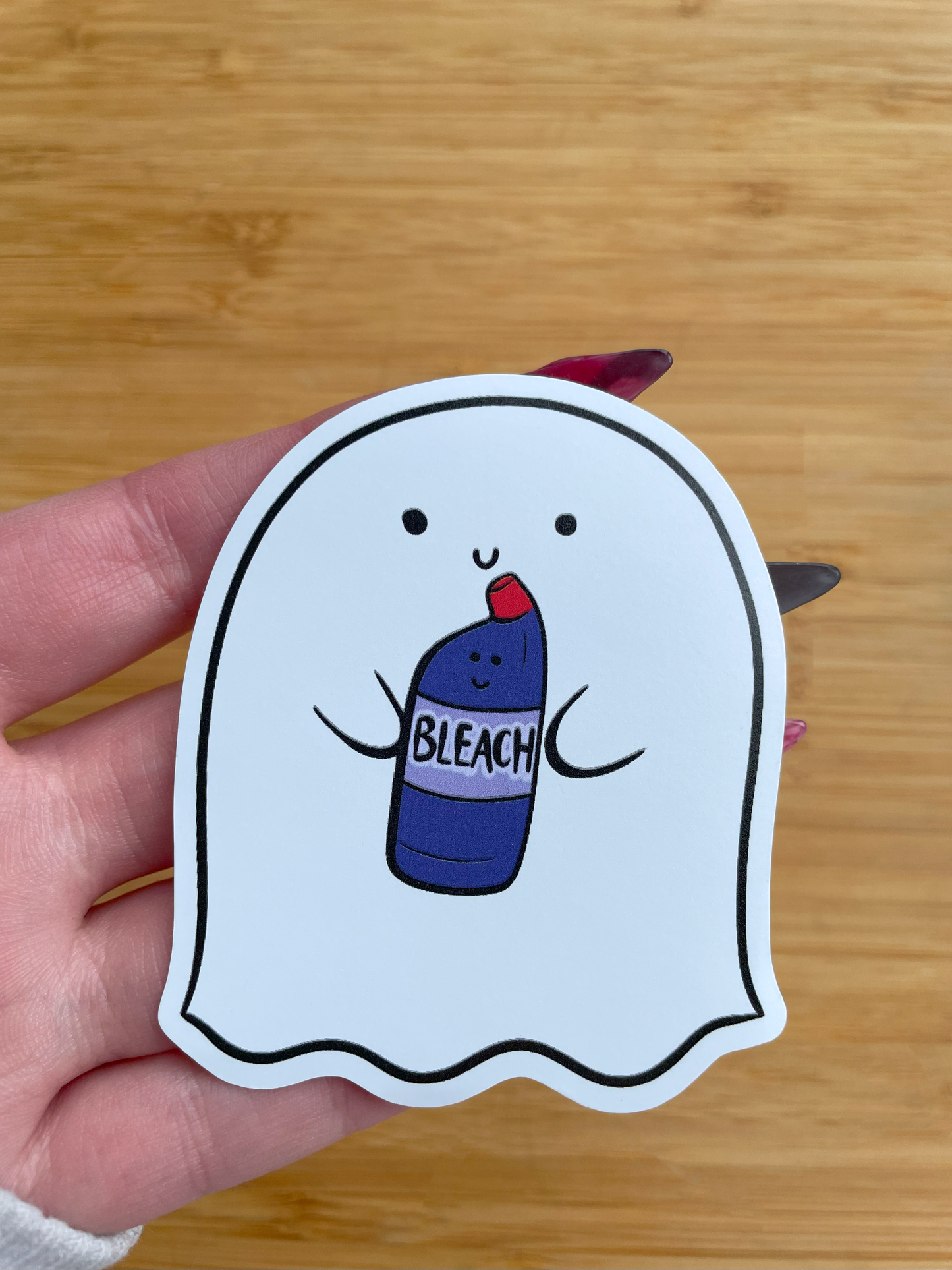 Bleach ghost die cut Matt vinyl sticker