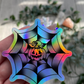 Pumpkin web die cut rainbow vinyl sticker