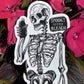 Spooky Skeleton Glossy Die cut gothic sticker - Spookylittlebleach